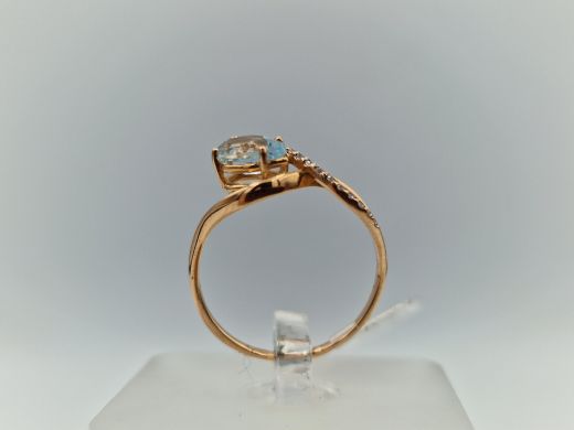 Zelta gredzens ar cirkoniju, 1.55 g, izm. 17