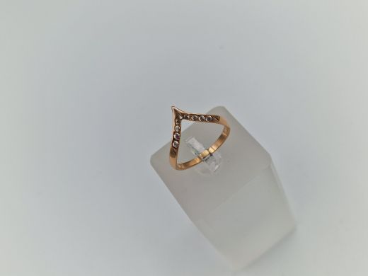 Zelta gredzens ar cirkoniju, 2.16 g, izm. 18