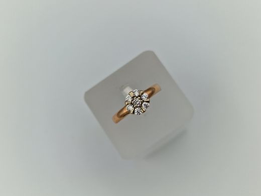 Золотое кольцо с цирконом, 2.9 г, разм. 16.5