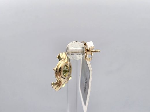 Золотые серьги с перидотом, 2.52 г