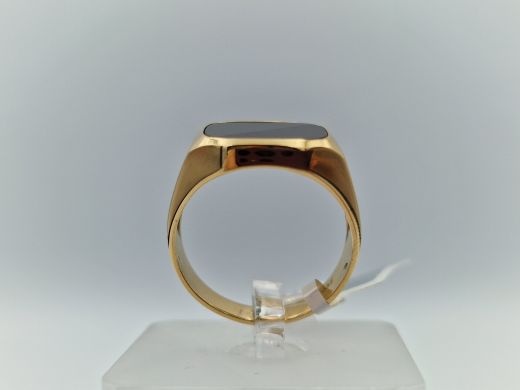Zelta gredzens ar halcedonu, 6.5 g, izm. 19