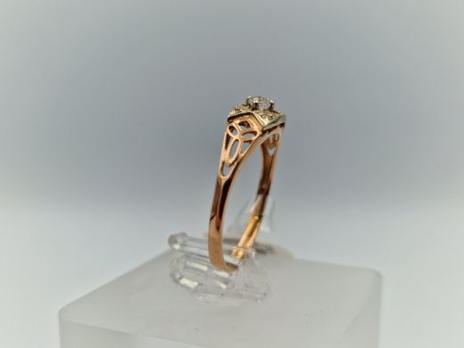 Zelta gredzens ar cirkoniju, 1.46 g, izm. 16.5