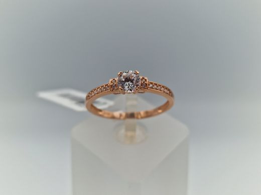 Zelta gredzens ar cirkoniju, 1.79 g, izm. 19