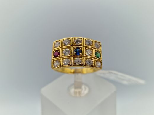 Zelta gredzens ar cirkoniju, 5.93 g, izm. 17