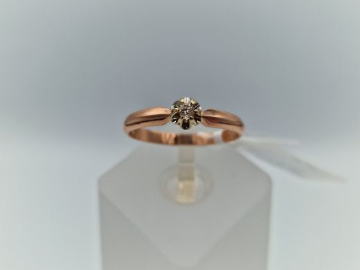 Zelta gredzens ar briljantu, 1.63 g, izm. 18