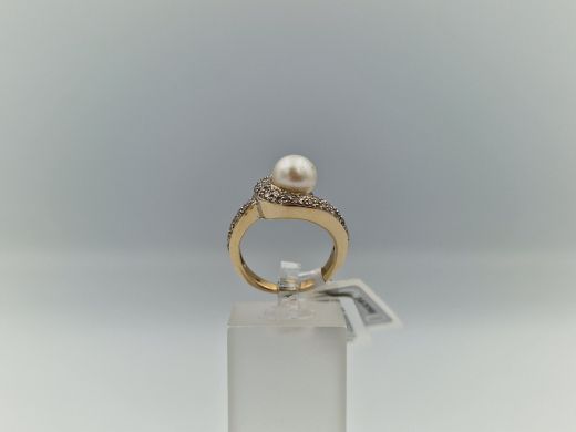 Zelta gredzens ar briljantu, 6.93 g, izm. 16