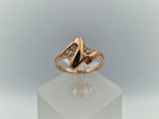 Zelta gredzens ar cirkoniju, 1.99 g, izm. 16