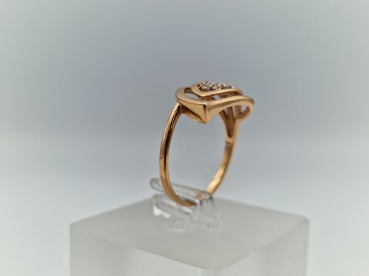 Zelta gredzens ar cirkoniju, 2.03 g, izm. 17