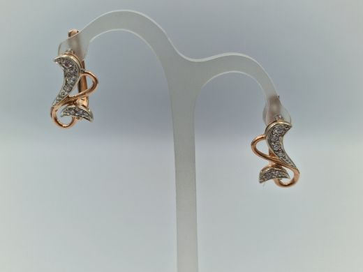 Zelta auskari ar cirkoniju, 4.38 g