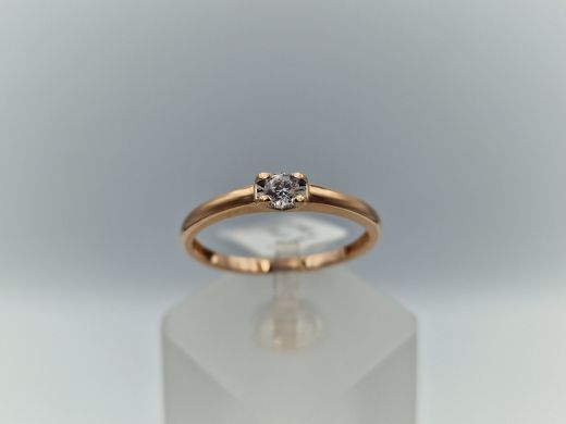 Zelta gredzens ar cirkoniju, 1.52 g, izm. 20