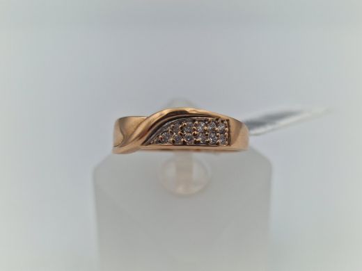 Zelta gredzens ar cirkoniju, 3.61 g, izm. 18