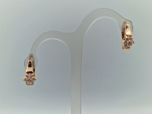 Золотые серьги с цирконом, 1.9 г