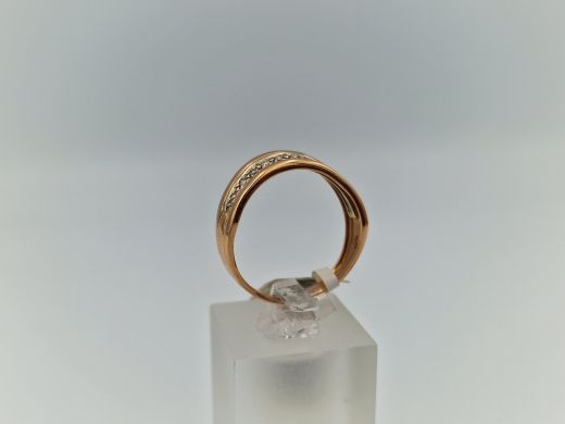 Zelta gredzens ar briljantiem, 2.74 g, izm. 18.5