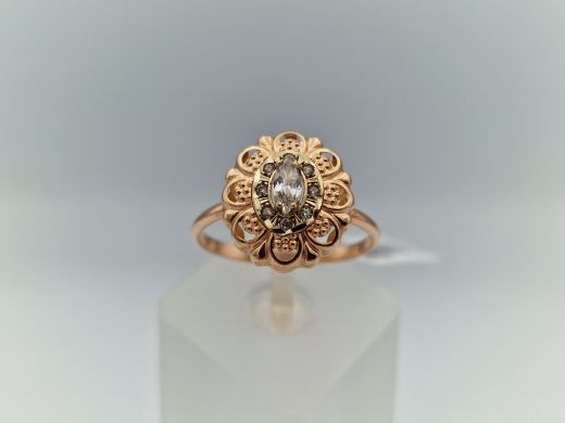 Zelta gredzens ar cirkoniju, 1.44 g, izm. 19