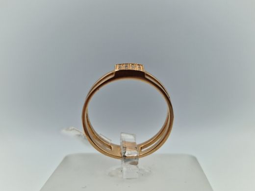 Zelta gredzens ar cirkoniju, 2.68 g, izm. 17