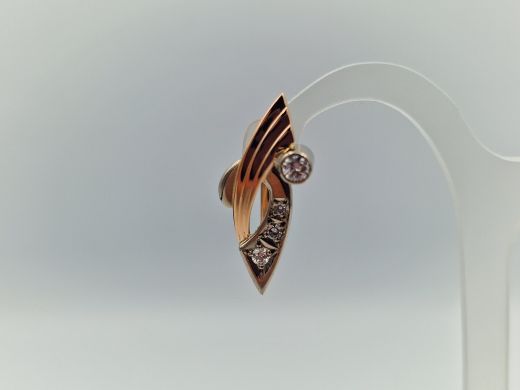 Zelta auskari ar briljantu, 5.56 g