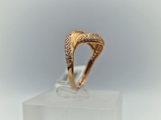 Zelta gredzens ar cirkoniju, 2.3 g, izm. 17.5