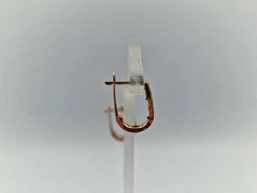 Золотые серьги с цирконом, 1 г