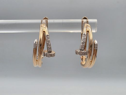 Zelta auskari ar cirkoniju, 3.35 g