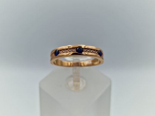 Zelta gredzens ar cirkoniju, 2.9 g, izm. 18.5