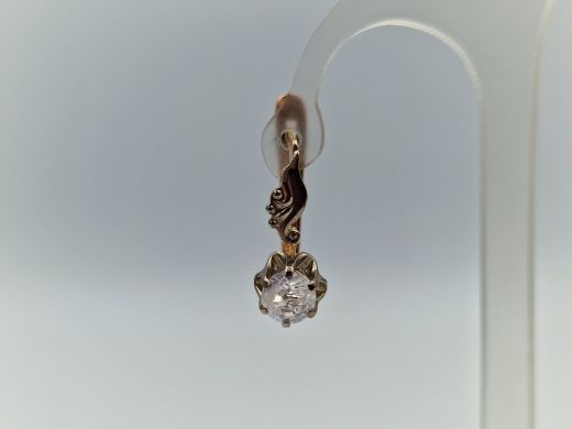 Золотые серьги с цирконом, 3.75 г