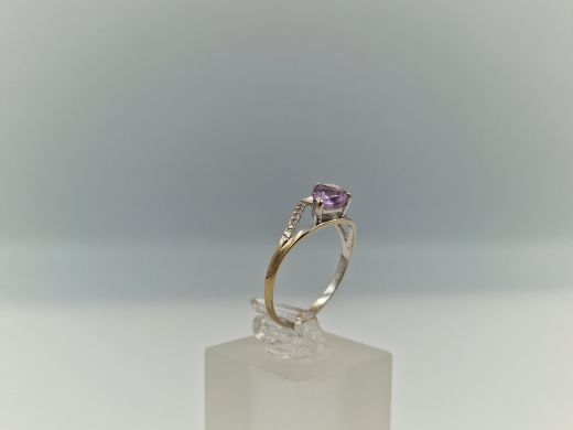 Zelta gredzens ar cirkoniju, 1.35 g, izm. 16.5