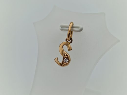 Золотой кулон с цирконом, 0.59 г