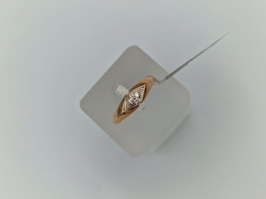 Zelta gredzens ar briljantu, 2.08 g, izm. 16.5