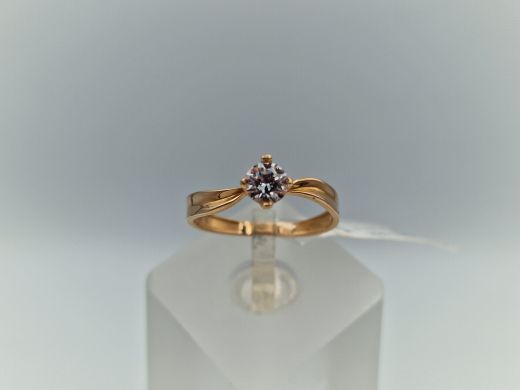 Zelta gredzens ar cirkoniju, 1.42 g, izm. 17
