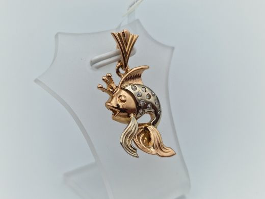 Золотой кулон с цирконом, 3.05 г