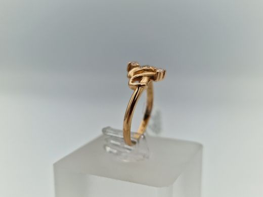 Zelta gredzens ar cirkoniju, 2.08 g, izm. 16.5