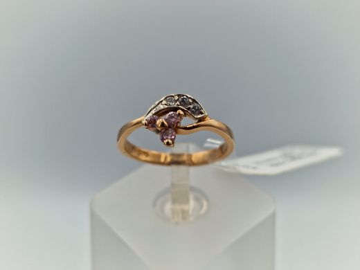 Zelta gredzens ar cirkoniju, 1.89 g, izm. 16