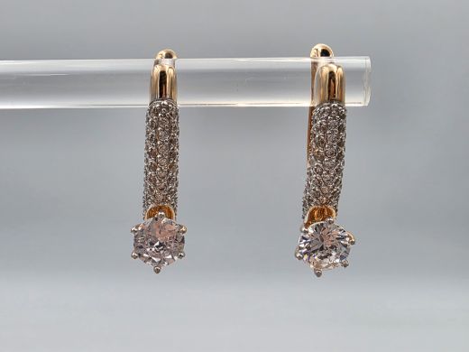 Zelta auskari ar cirkoniju, 3.61 g