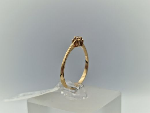 Zelta gredzens ar cirkoniju, 1.2 g, izm. 17.2