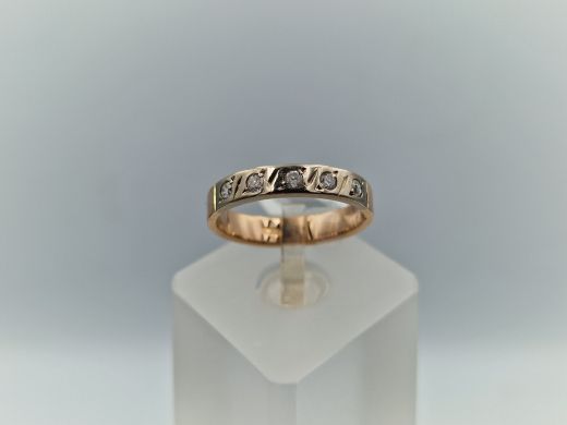 Zelta gredzens ar cirkoniju, 3.38 g, izm. 17