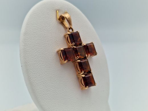 Золотой кулон с цитрином, 6.12 г