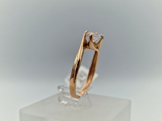 Zelta gredzens ar cirkoniju, 2.08 g, izm. 17