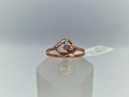 Zelta gredzens ar cirkoniju, 1.7 g, izm. 18.5