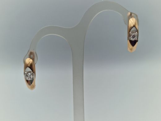 Zelta auskari ar cirkoniju, 1.88 g