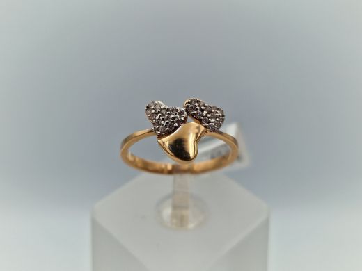 Zelta gredzens ar cirkoniju, 1.87 g