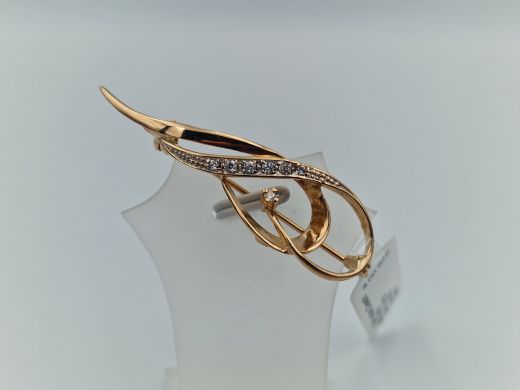 Zelta broša ar cirkoniju, 3.49 g