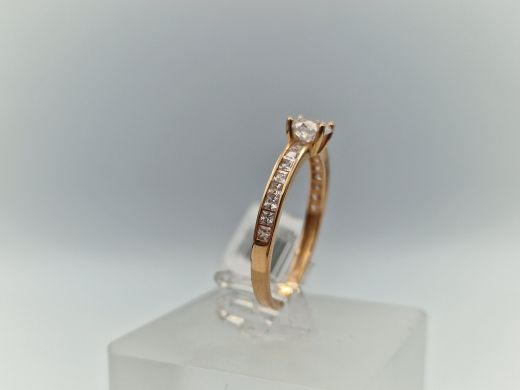 Zelta gredzens ar cirkoniju, 1.66 g, izm. 18