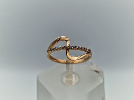 Zelta gredzens ar cirkoniju, 1.51 g, izm. 15.5