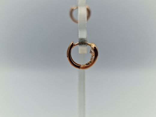 Gold earrings with zircon, 1.76 g