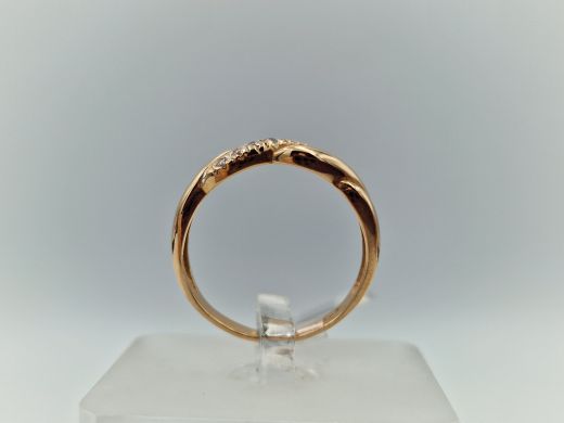 Zelta gredzens ar cirkoniju, 2.66 g, izm. 17