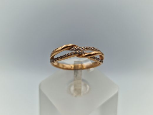 Zelta gredzens ar cirkoniju, 1.89 g, izm. 16.5