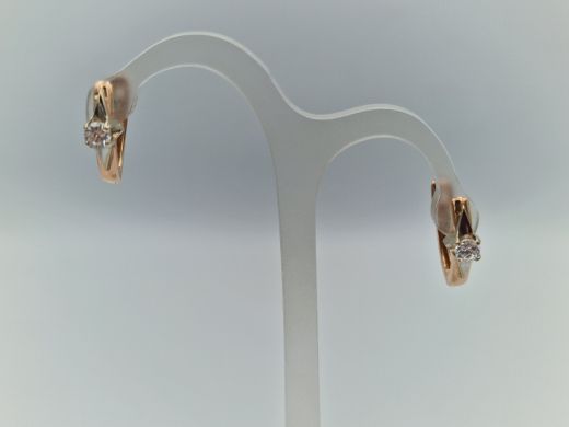 Золотые серьги с цирконом, 2.23 г