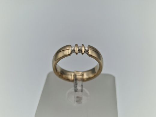 Zelta gredzens ar briljantu, 5.69 g, izm. 16.5