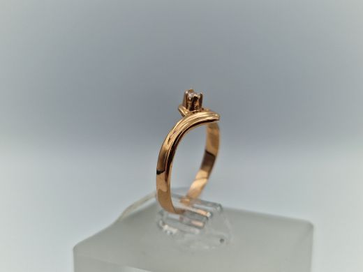 Zelta gredzens ar cirkoniju, 1.48 g, izm. 16