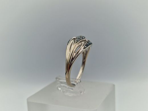 Zelta gredzens ar briljantiem, 2.91 g, izm. 17